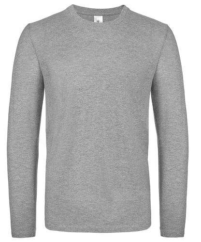 Tryck din logga på T-shirts från B&C Collection - Anpassa (BA211) B&C #E150 långärmad i färgen Ljunggrå för företag, föreningar och privatpersoner