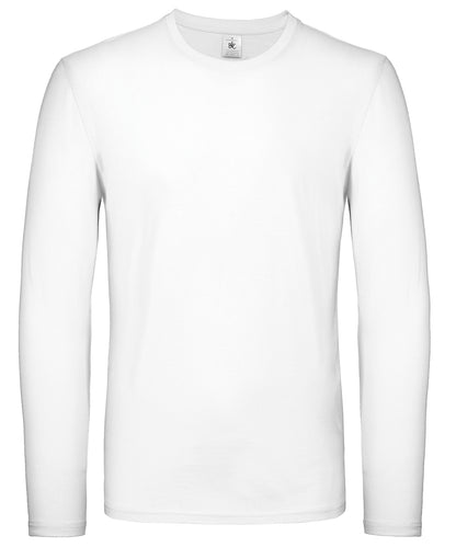 Tryck din logga på T-shirts från B&C Collection - Anpassa (BA211) B&C #E150 långärmad i färgen Vit för företag, föreningar och privatpersoner