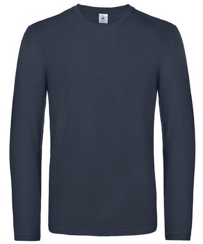 Tryck din logga på T-shirts från B&C Collection - Anpassa (BA221) B&C #E190 långärmad i färgen Marinblå för företag, föreningar och privatpersoner