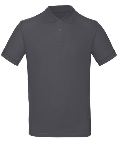 Tryck din logga på Piké från B&C Collection - Anpassa B&C Inspire Polo - Herr i färgen Mörkgrå för företag, föreningar och privatpersoner