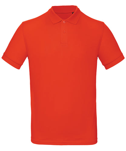 Tryck din logga på Piké från B&C Collection - Anpassa B&C Inspire Polo - Herr i färgen Mellan röd för företag, föreningar och privatpersoner