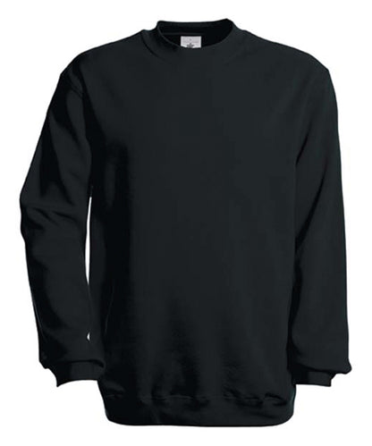 Tryck din logga på Sweatshirts från B&C Collection - Anpassa B&C Collection - Set-in sweatshirt i färgen Svart för företag, föreningar och privatpersoner