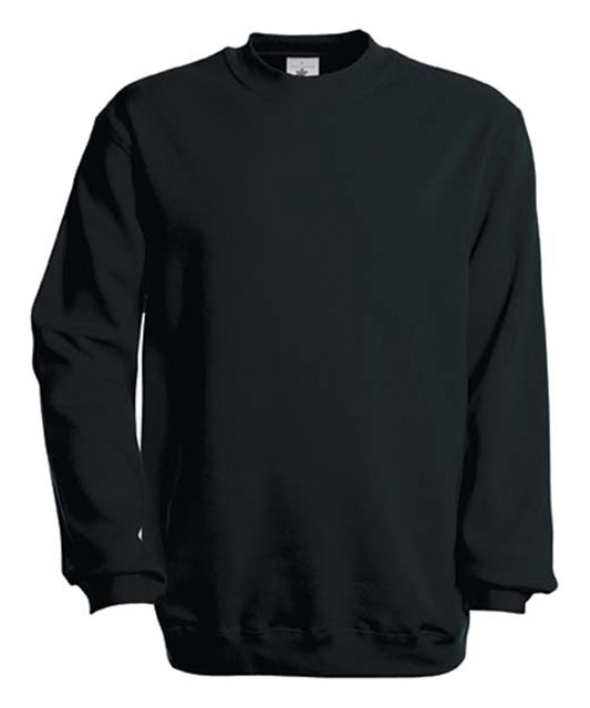 Tryck din logga på Sweatshirts från B&C Collection - Anpassa B&C Collection - Set-in sweatshirt i färgen Svart för företag, föreningar och privatpersoner
