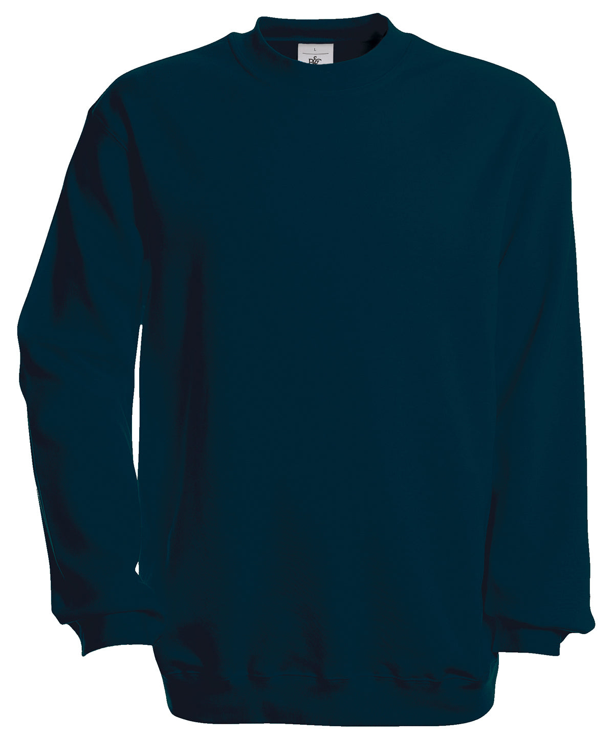 Tryck din logga på Sweatshirts från B&C Collection - Anpassa B&C Collection - Set-in sweatshirt i färgen Marinblå för företag, föreningar och privatpersoner