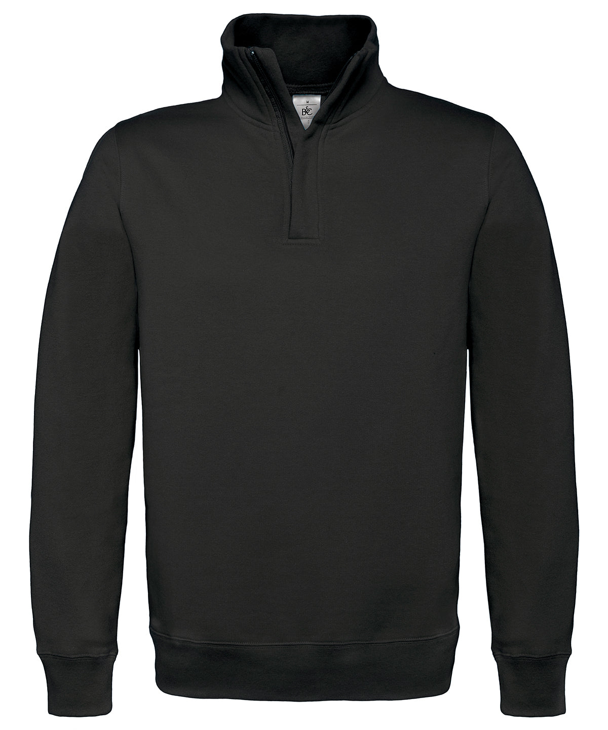 Tryck din logga på Sweatshirts från B&C Collection - Anpassa B&C Collection - Sweatshirt med dragkedja i färgen Svart för företag, föreningar och privatpersoner