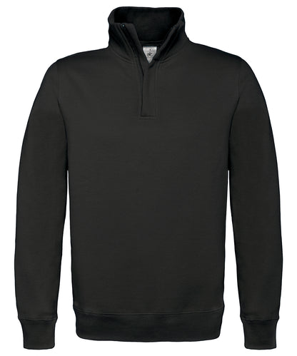 Tryck din logga på Sweatshirts från B&C Collection - Anpassa B&C Collection - Sweatshirt med dragkedja i färgen Svart för företag, föreningar och privatpersoner