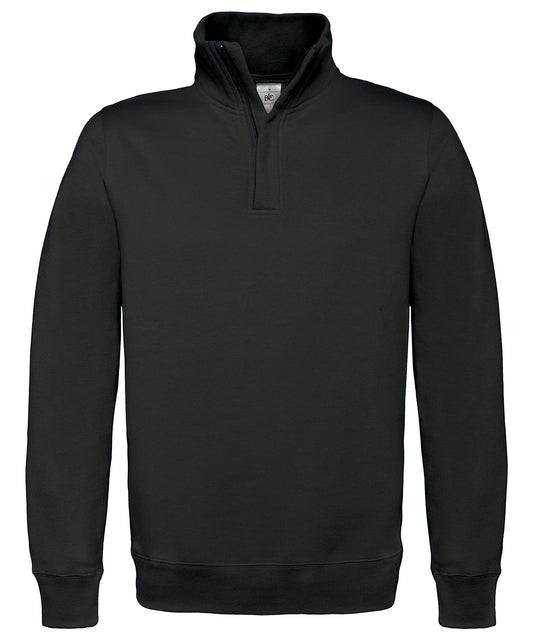 Tryck din logga på Sweatshirts från B&C Collection - Anpassa B&C Collection - Sweatshirt med dragkedja i färgen Svart för företag, föreningar och privatpersoner