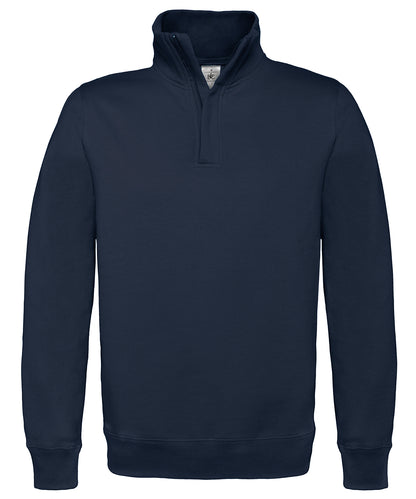 Tryck din logga på Sweatshirts från B&C Collection - Anpassa B&C Collection - Sweatshirt med dragkedja i färgen Marinblå för företag, föreningar och privatpersoner