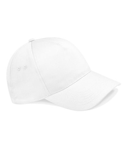 Tryck din logga på Kepsar från Beechfield - Anpassa Ultimate 5-panel keps i färgen Vit One Size för företag, föreningar och privatpersoner