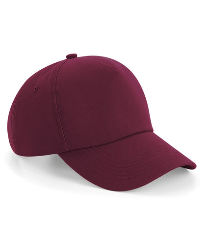 Tryck din logga på Kepsar från Beechfield - Anpassa Autentisk 5-panel keps i färgen Burgundy One Size för företag, föreningar och privatpersoner