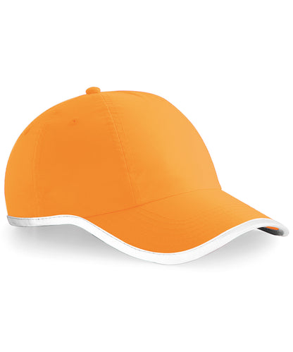Tryck din logga på Kepsar från Beechfield - Anpassa Keps med förstärkt visir i färgen Neon orange One Size för företag, föreningar och privatpersoner