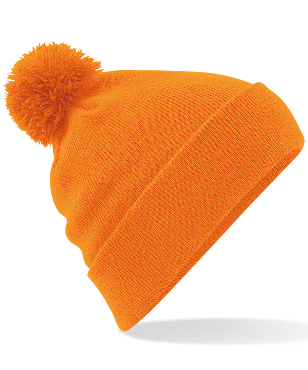 Tryck din logga på Mössor från Beechfield - Anpassa Original pom pom-mössa i färgen Mellan Orange One Size för företag, föreningar och privatpersoner