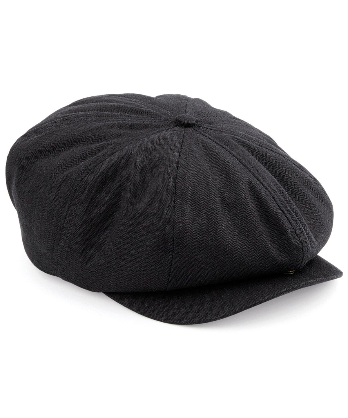 Tryck din logga på Kepsar från Beechfield - Anpassa Newsboy-keps i färgen Svart för företag, föreningar och privatpersoner