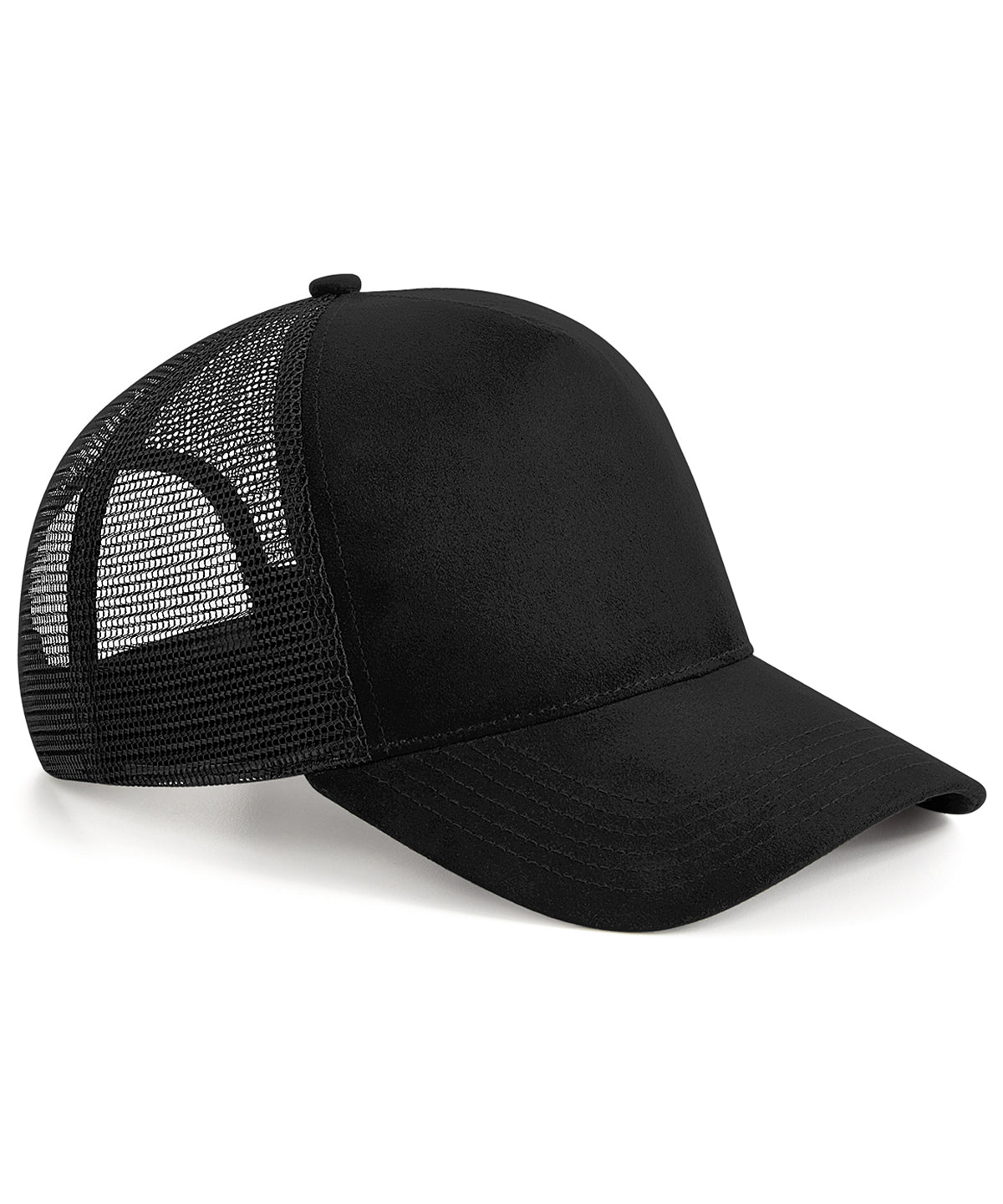Tryck din logga på Kepsar från Beechfield - Anpassa Trucker med snapback i mocka i färgen Svart One Size för företag, föreningar och privatpersoner