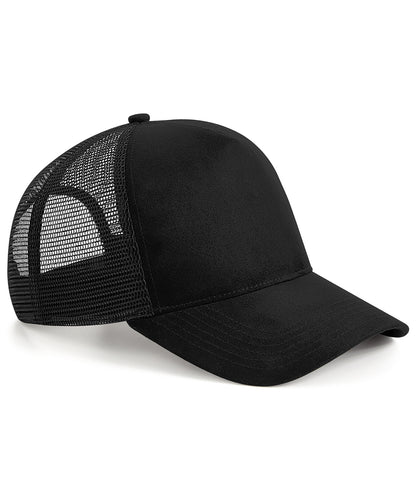 Tryck din logga på Kepsar från Beechfield - Anpassa Trucker med snapback i mocka i färgen Svart One Size för företag, föreningar och privatpersoner