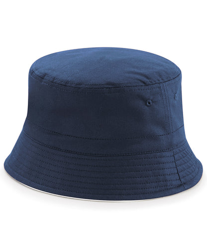 Tryck din logga på Hattar från Beechfield - Anpassa Vändbar bucket hat i färgen Marinblå för företag, föreningar och privatpersoner