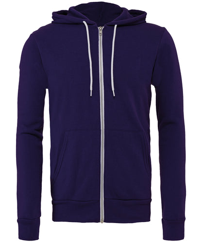 Tryck din logga på Hoodies från Bella Canvas - Anpassa Bella Canvas - Polycotton Fleece Zip Unisex Hoodie i färgen Mörk lila för företag, föreningar och privatpersoner