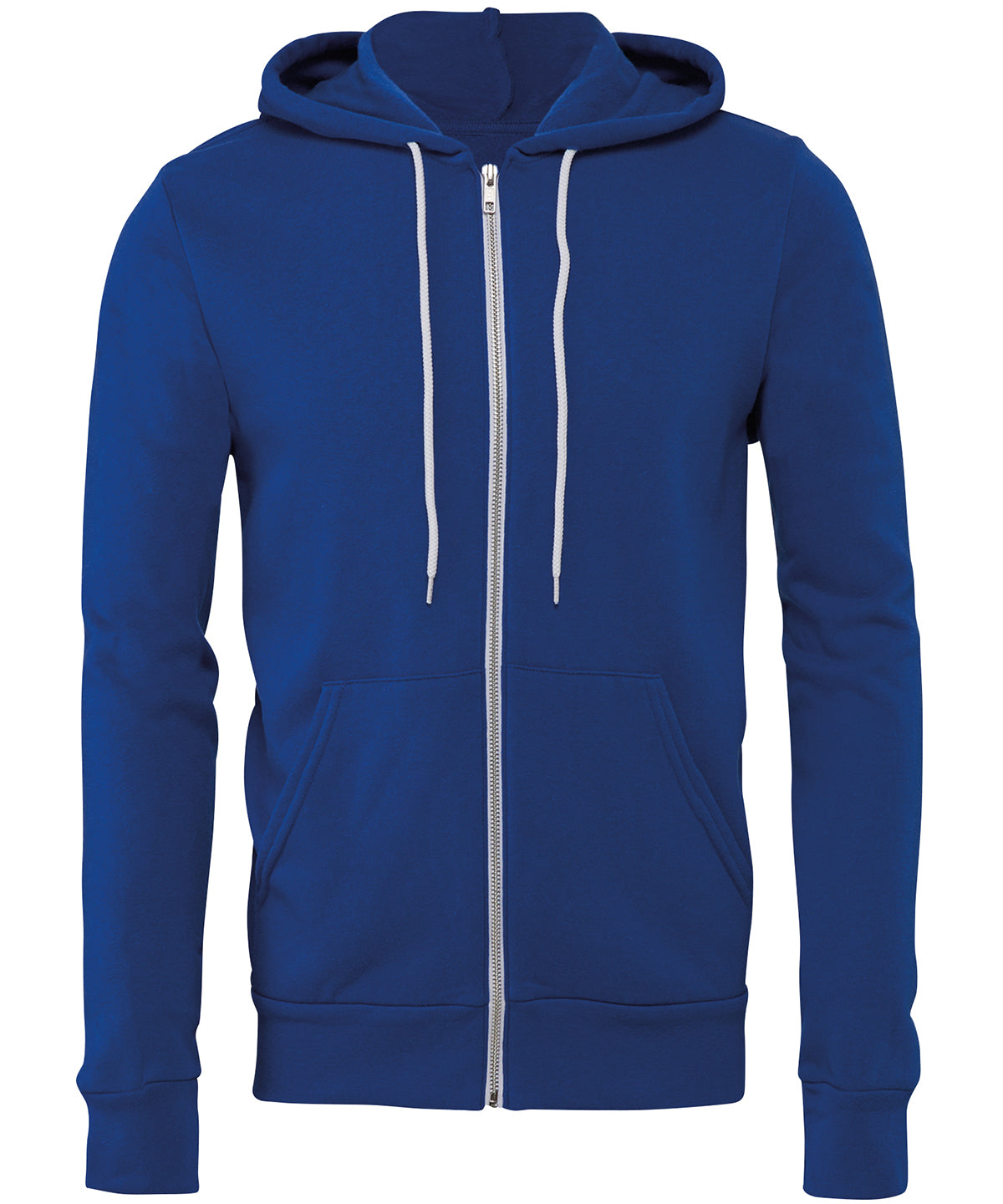 Tryck din logga på Hoodies från Bella Canvas - Anpassa Bella Canvas - Polycotton Fleece Zip Unisex Hoodie i färgen Royal för företag, föreningar och privatpersoner