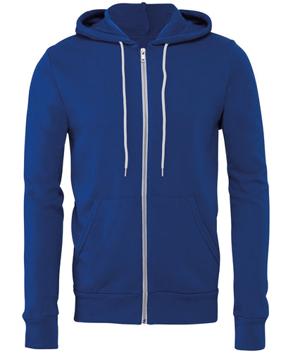 Tryck din logga på Hoodies från Bella Canvas - Anpassa Bella Canvas - Polycotton Fleece Zip Unisex Hoodie i färgen Royal för företag, föreningar och privatpersoner