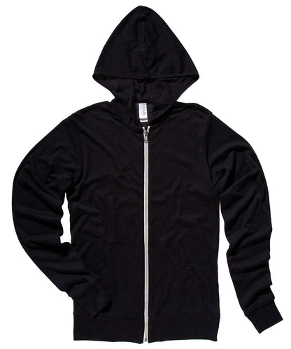 Tryck din logga på Hoodies från Bella Canvas - Anpassa Bella Canvas - TriBlend Lättvikts Unisex Hoodie i färgen Svart för företag, föreningar och privatpersoner