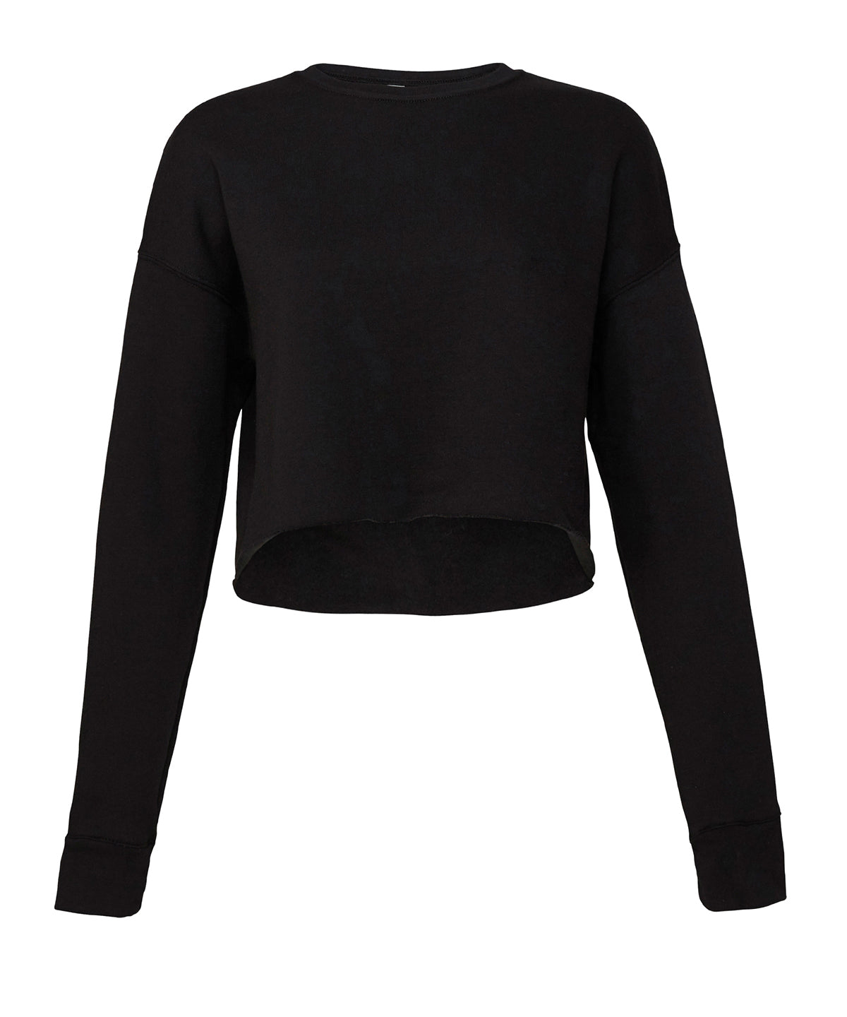 Tryck din logga på Sweatshirts från Bella Canvas - Anpassa Bella Canvas - Cropped Crew Fleece för damer i färgen Svart för företag, föreningar och privatpersoner