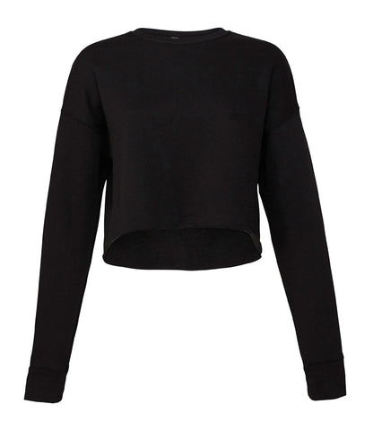 Tryck din logga på Sweatshirts från Bella Canvas - Anpassa Bella Canvas - Cropped Crew Fleece för damer i färgen Svart för företag, föreningar och privatpersoner
