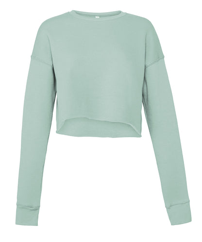 Tryck din logga på Sweatshirts från Bella Canvas - Anpassa Bella Canvas - Cropped Crew Fleece för damer i färgen Ljusblå för företag, föreningar och privatpersoner