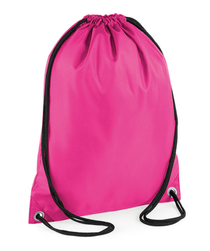 Tryck din logga på Väskor från Bagbase - Anpassa Budget gymsac i färgen Fuchsia One Size för företag, föreningar och privatpersoner