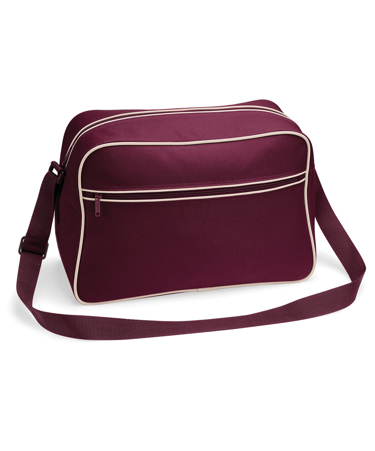 Tryck din logga på Väskor från Bagbase - Anpassa Retro axelremsväska i färgen Burgundy One Size för företag, föreningar och privatpersoner