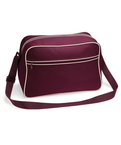 Tryck din logga på Väskor från Bagbase - Anpassa Retro axelremsväska i färgen Burgundy One Size för företag, föreningar och privatpersoner