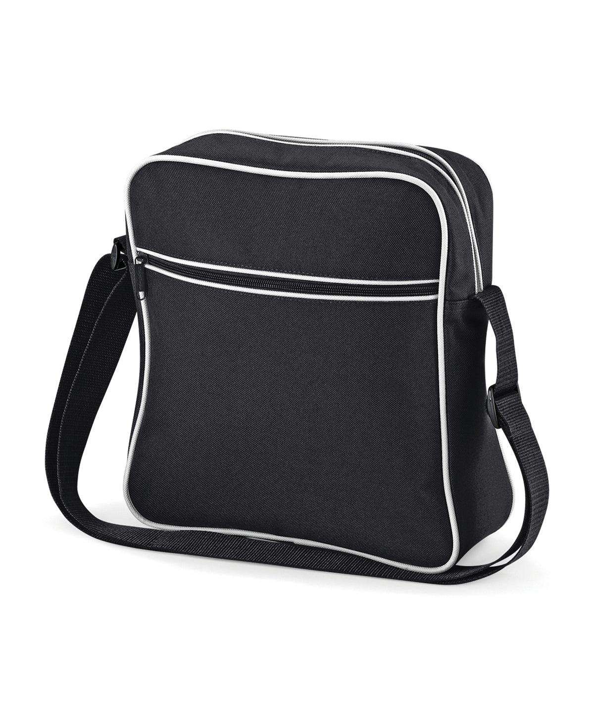 Tryck din logga på Väskor från Bagbase - Anpassa Retro flygväska i färgen Svart One Size för företag, föreningar och privatpersoner