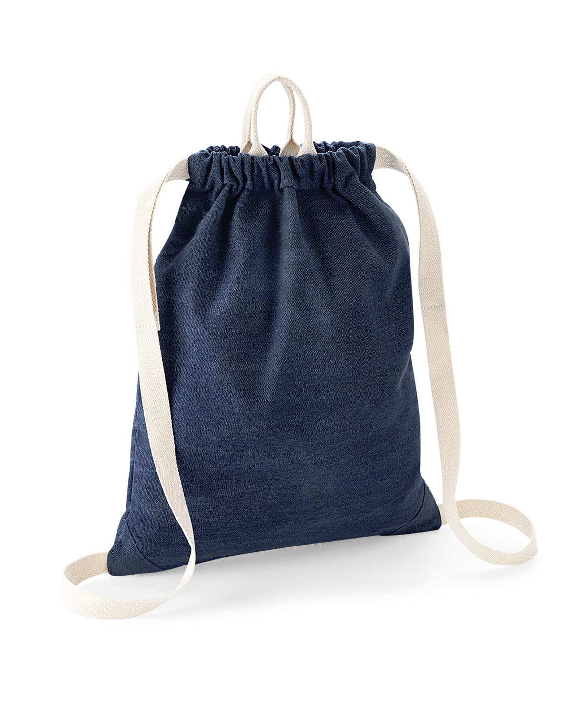 Tryck din logga på Väskor från Bagbase - Anpassa Denim gymsac i färgen Marinblå One Size för företag, föreningar och privatpersoner