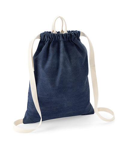 Tryck din logga på Väskor från Bagbase - Anpassa Denim gymsac i färgen Marinblå One Size för företag, föreningar och privatpersoner