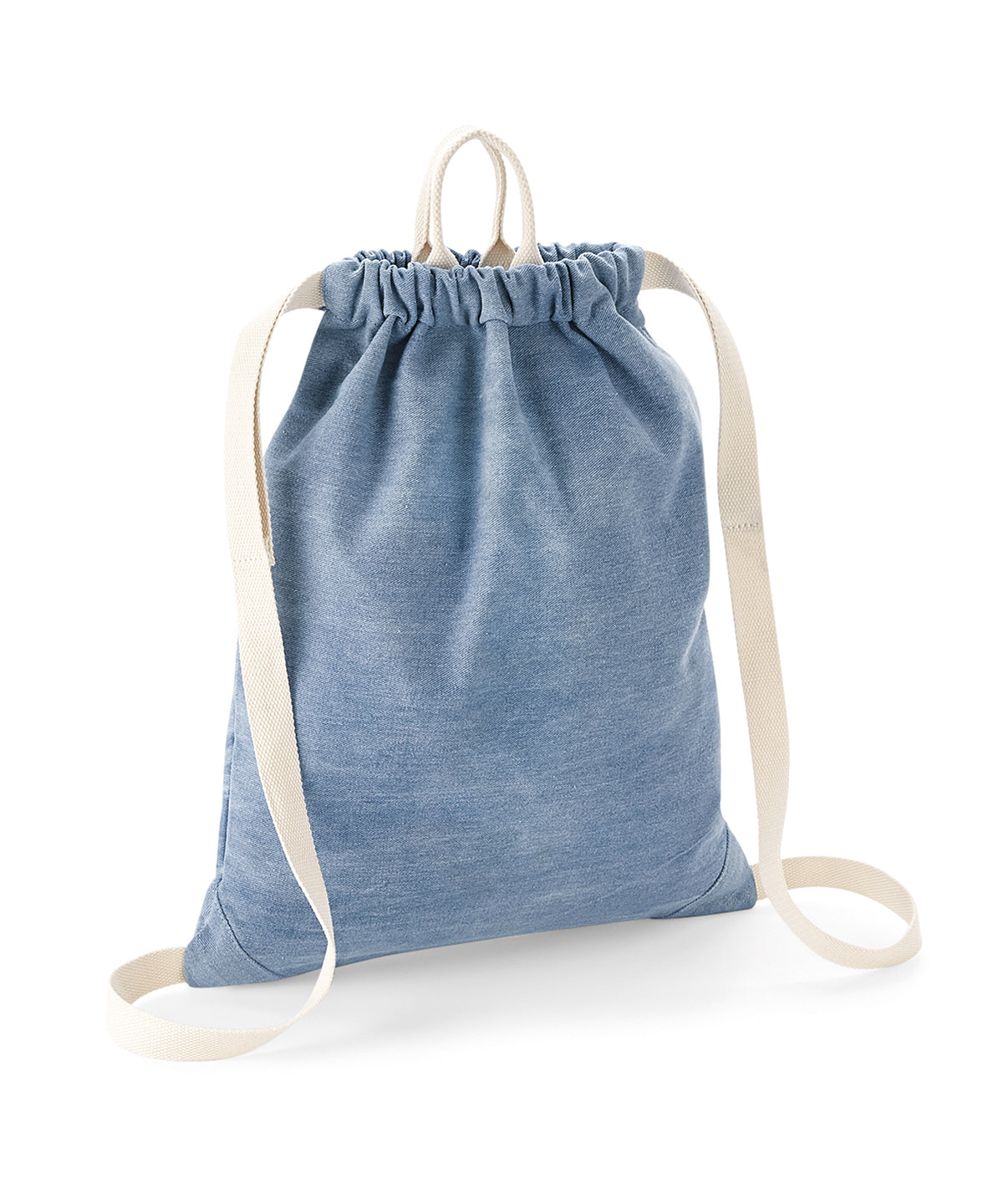 Tryck din logga på Väskor från Bagbase - Anpassa Denim gymsac i färgen Ljusblå One Size för företag, föreningar och privatpersoner