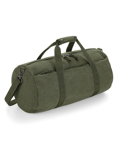 Tryck din logga på Väskor från Bagbase - Anpassa Tunnväska i vintage canvas i färgen Mörkgrön One Size för företag, föreningar och privatpersoner