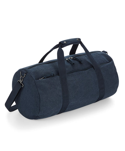 Tryck din logga på Väskor från Bagbase - Anpassa Tunnväska i vintage canvas i färgen Marinblå One Size för företag, föreningar och privatpersoner