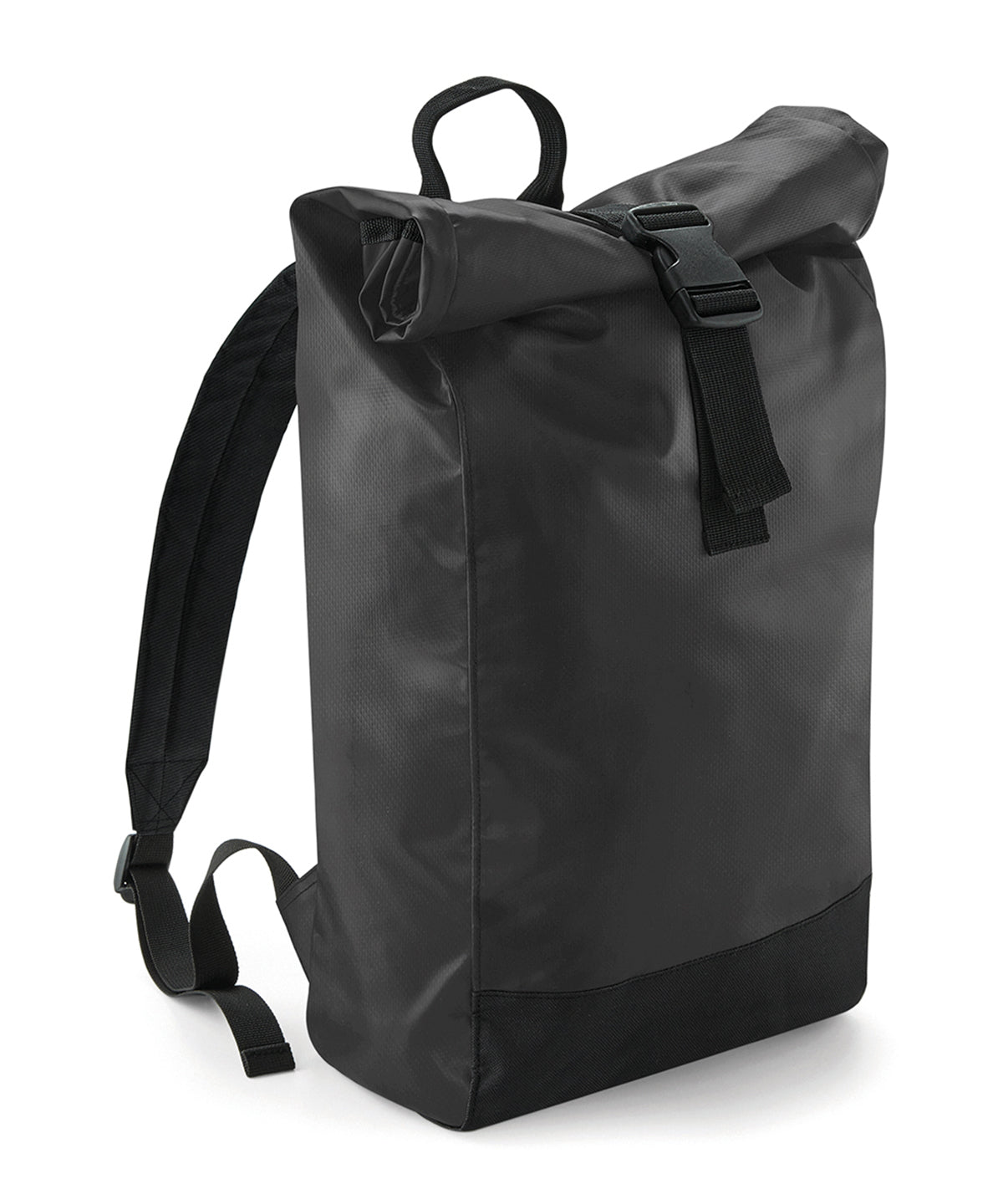 Tryck din logga på Väskor från Bagbase - Anpassa Tarp ryggsäck med rulltopp i färgen Svart One Size för företag, föreningar och privatpersoner