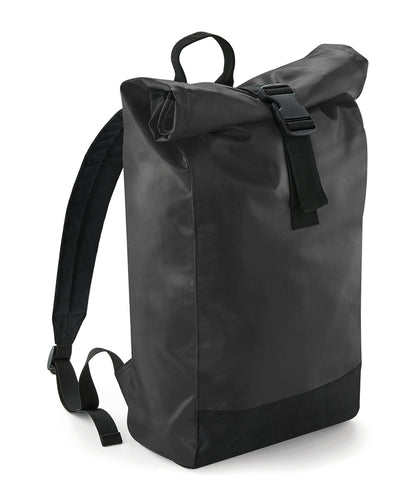 Tryck din logga på Väskor från Bagbase - Anpassa Tarp ryggsäck med rulltopp i färgen Svart One Size för företag, föreningar och privatpersoner