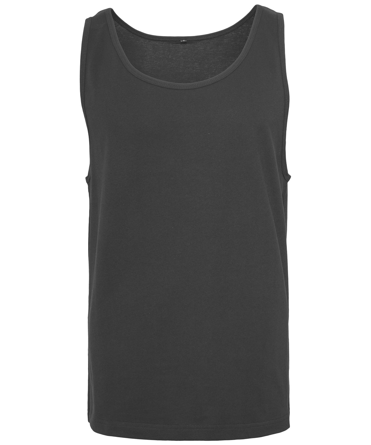 Tryck din logga på Linnen från Build Your Brand - Anpassa Jersey stor tank i färgen Svart för företag, föreningar och privatpersoner