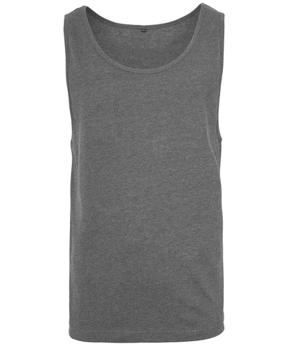 Tryck din logga på Linnen från Build Your Brand - Anpassa Jersey stor tank i färgen Mörkgrå för företag, föreningar och privatpersoner