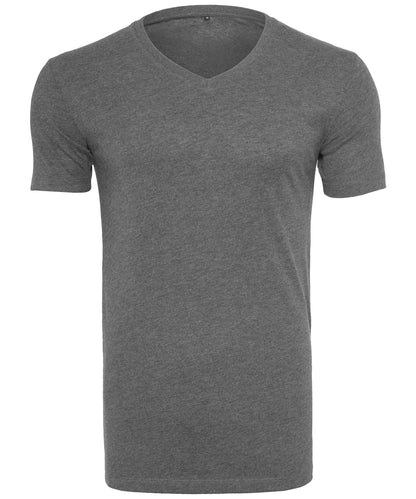Tryck din logga på T-shirts från Build Your Brand - Anpassa Light V-Neck T-Shirt- Herr i färgen Mörkgrå för företag, föreningar och privatpersoner