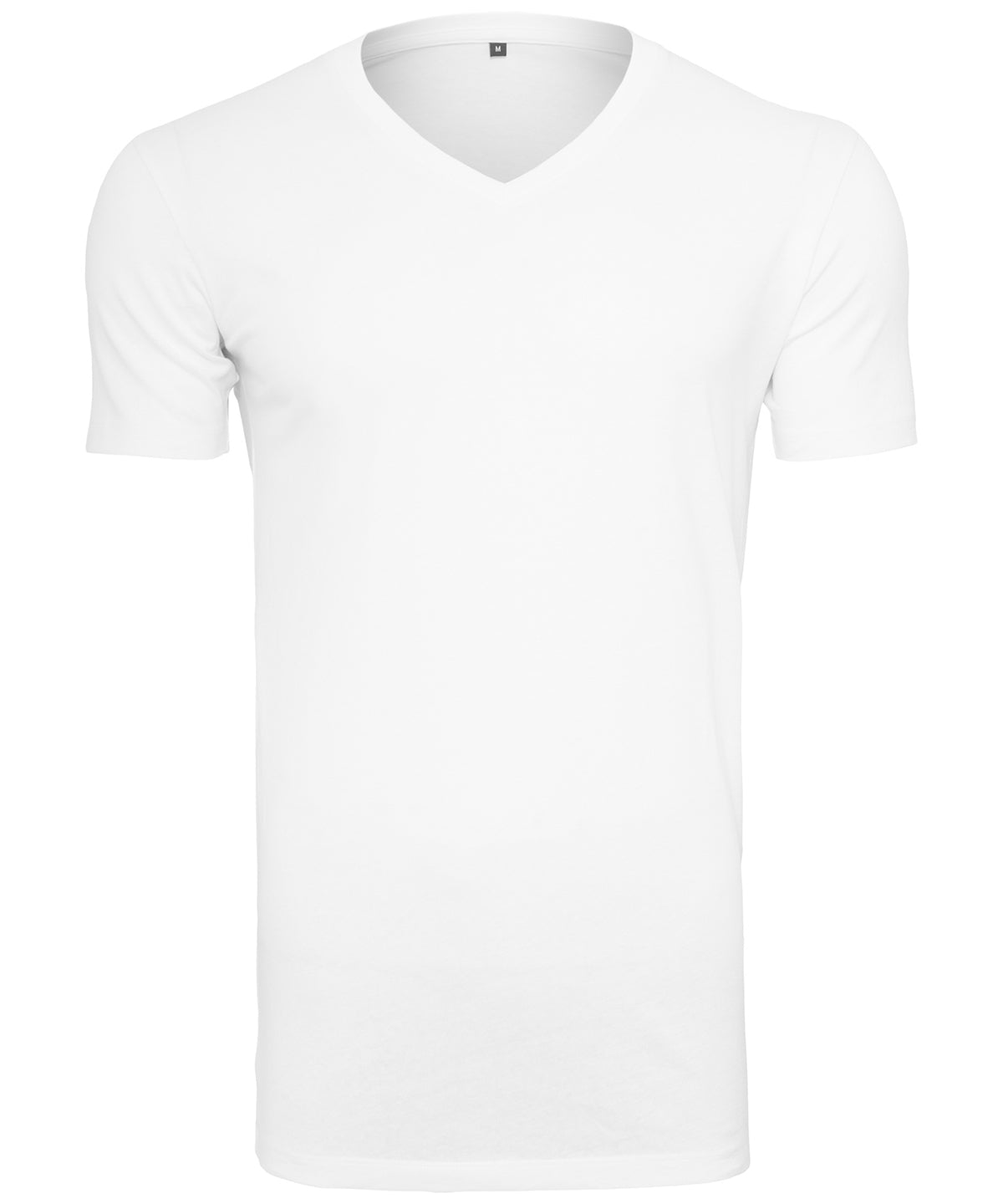 Tryck din logga på T-shirts från Build Your Brand - Anpassa Light V-Neck T-Shirt- Herr i färgen Vit för företag, föreningar och privatpersoner
