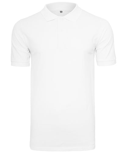 Tryck din logga på Piké från Build Your Brand - Anpassa Long Piqué Polo i färgen Vit för företag, föreningar och privatpersoner