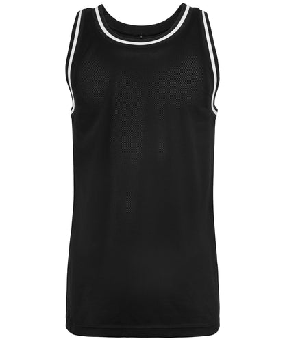 Tryck din logga på Linnen från Build Your Brand - Anpassa Tank top i mesh i färgen Svart för företag, föreningar och privatpersoner