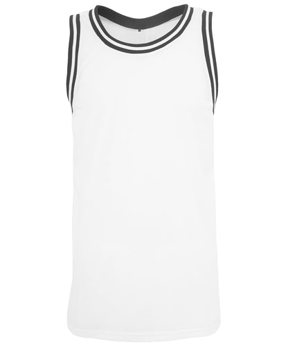 Tryck din logga på Linnen från Build Your Brand - Anpassa Tank top i mesh i färgen Vit för företag, föreningar och privatpersoner