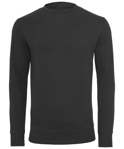 Tryck din logga på Sweatshirts från Build Your Brand - Anpassa Build Your Brand - Lätt Crew Sweatshirt i färgen Svart för företag, föreningar och privatpersoner