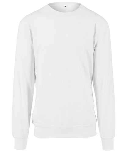 Tryck din logga på Sweatshirts från Build Your Brand - Anpassa Build Your Brand - Lätt Crew Sweatshirt i färgen Vit för företag, föreningar och privatpersoner