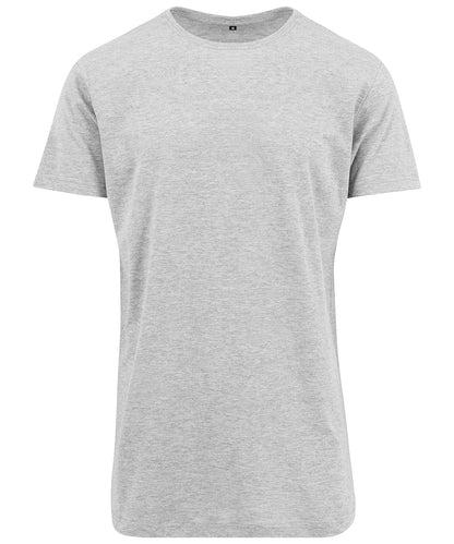 Tryck din logga på T-shirts från Build Your Brand - Anpassa Shaped Long Tee i färgen Ljunggrå för företag, föreningar och privatpersoner