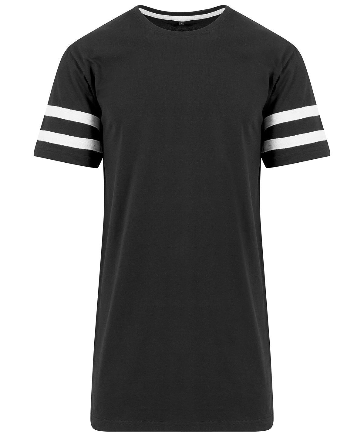 Tryck din logga på T-shirts från Build Your Brand - Anpassa Striped Jersey Tee i färgen Svart för företag, föreningar och privatpersoner