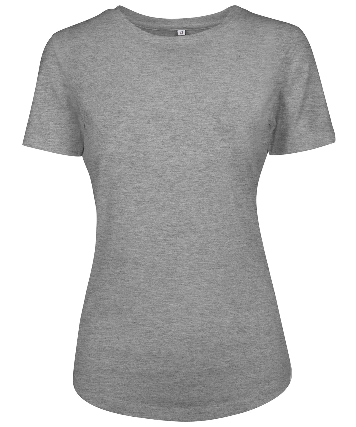 Tryck din logga på T-shirts från Build Your Brand - Anpassa Fitted Tee - Dam i färgen Ljunggrå för företag, föreningar och privatpersoner